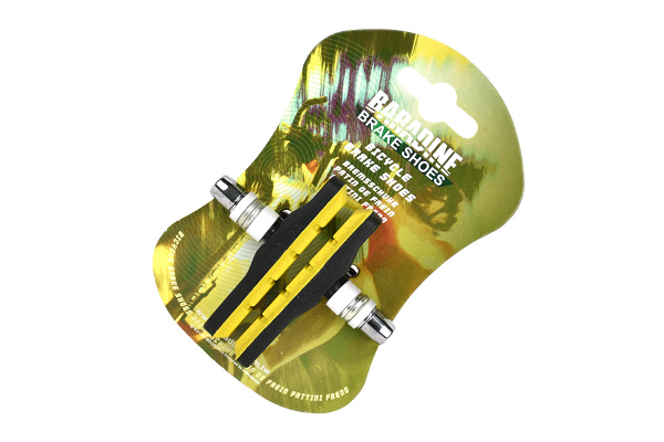 Колодки тормозные Baradine 945V, МТВ, 72мм, черные\жёлтые Колодки тормозные Baradine 945V, МТВ, 72мм, черные\жёлтые