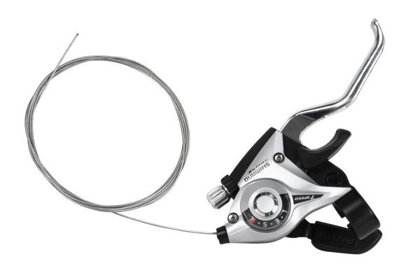 Шифтер/ручка тормоза ST-EF51-7R(LS)2A, правая, 7-пер., трос 2050мм, под 2 пальца, для V-brake, сереб ASTEF51R7AS Шифтер/ручка тормоза ST-EF51-7R(LS)2A, правая, 7-пер., трос 2050мм, под 2 пальца, для V-brake, сереб ASTEF51R7AS