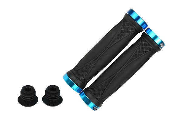 Грипсы MTB HL-G202, 130мм, с 2 грипстопами, под шестигранник, черно-синие Грипсы MTB HL-G202, 130мм, с 2 грипстопами, под шестигранник, черно-синие