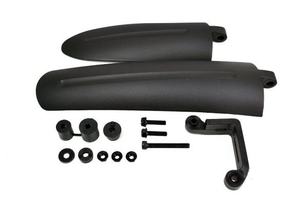 Крыло переднее, GH-367F, для велосипеда 24-28", крепеж под вилку, мото-дизайн, черное